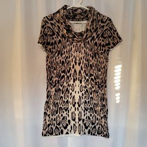 NWT - animal print cowl neck top